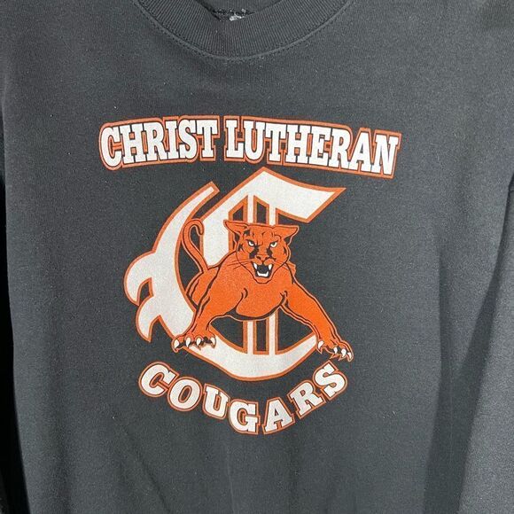 Vintage 1990s Christ Lutheran Cougars Sweatshirt - Picture 3 of 6